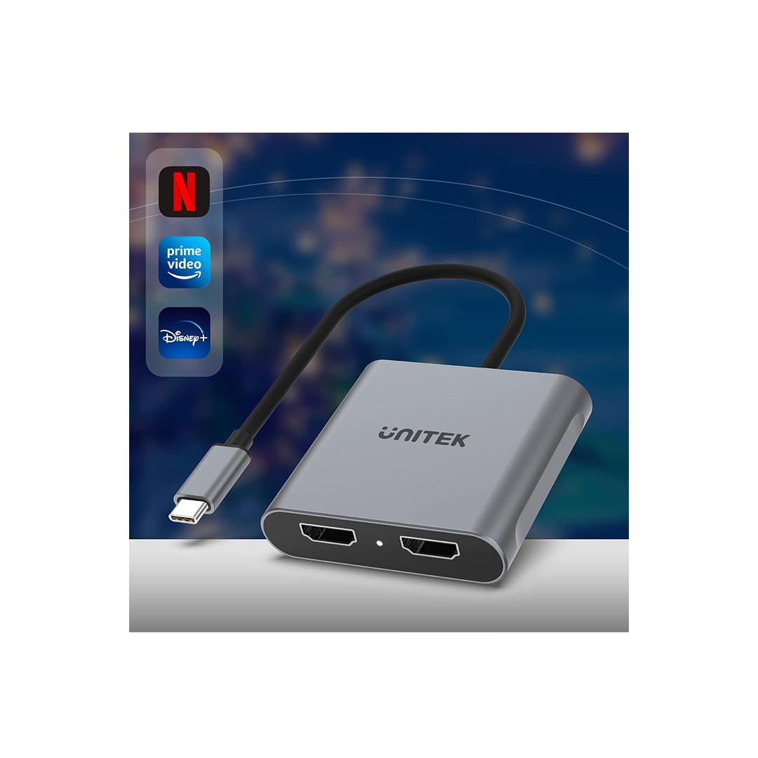 محول Unitek V1404B USB-C إلى HDMI مزدوج 4K محول Unitek V1404B USB-C إلى HDMI مزدوج 4K